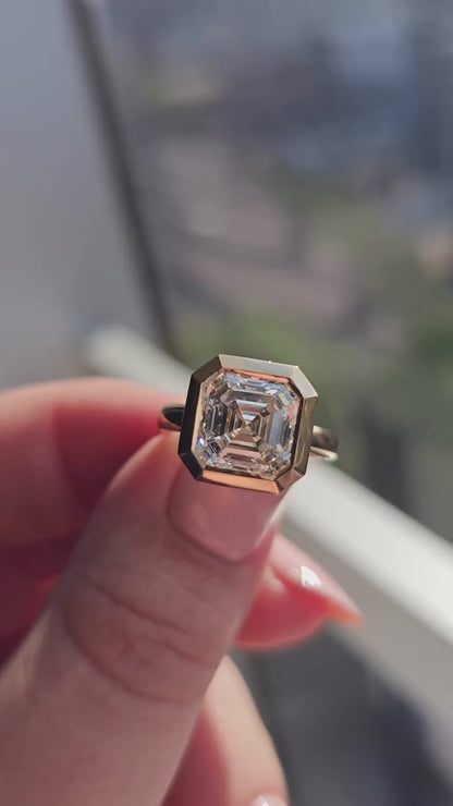 3.00 CT Asscher Cut Moissanite Anniversary Ring