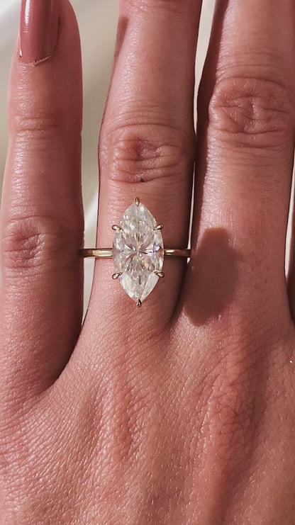 3.00 CT Marquise Cut Moissanite Wedding Ring