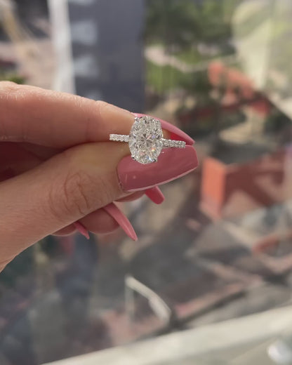 3.00 CT Oval Cut Moissanite Bridal Wedding Ring Set