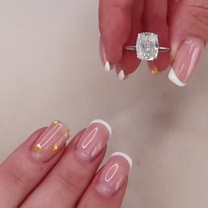 3.00 CT Cushion Cut Moissanite Engagement Ring