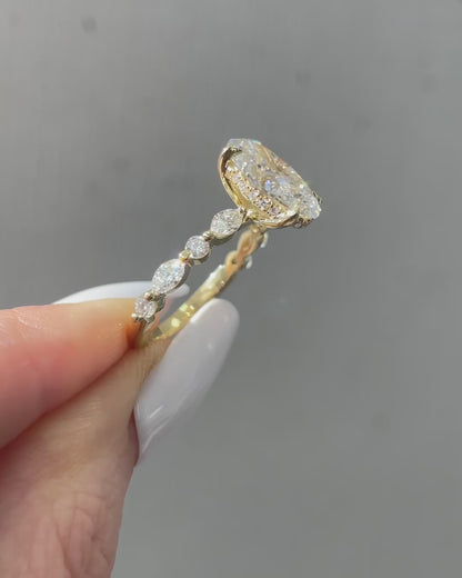 3.50 CT Oval Cut Moissanite Engagement Ring