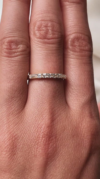 Promise Band For Women Lab Diamond Gold Anniversary Gifts Band For Wife