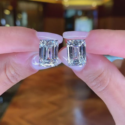 3.00 TCW Emerald Cut Moissanite Stud Earrings For Women