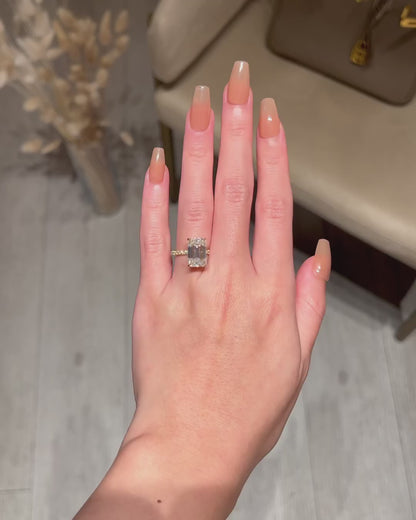 3.00CT Emerald Cut Moissanite Engagement Ring