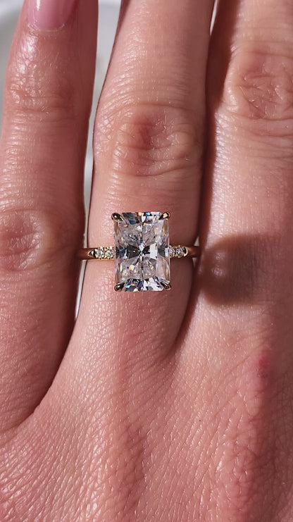 3.00 CT Radiant Cut Moissanite Wedding Ring