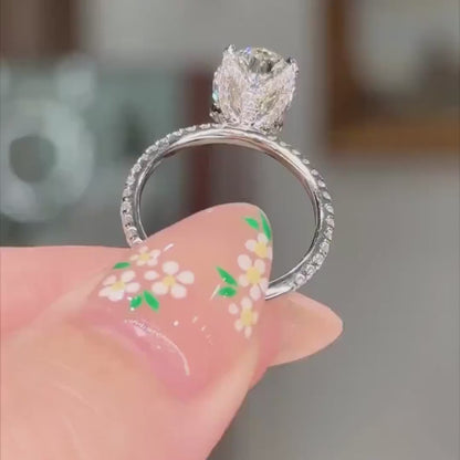 3.00 CT Oval Cut Moissanite Engagement Ring