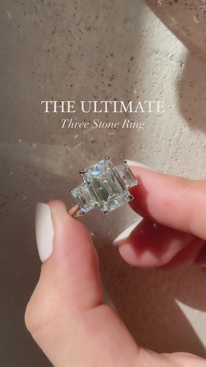 4.00 CT Emerald Cut Moissanite Engagement Ring