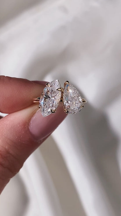 3.50 CT Marquise & Pear Cut Engagement Ring