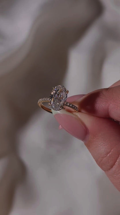 3.50 CT Oval Cut Moissanite Engagement Ring