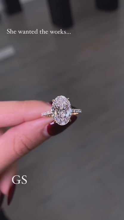 3.00 CT Oval Cut Moissanite Engagement Ring