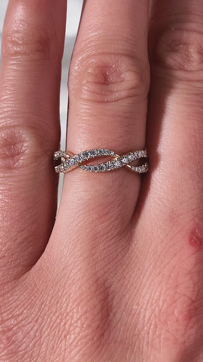 Infinity Unique Wedding Band Ring Engagement Matching Band For Bridal