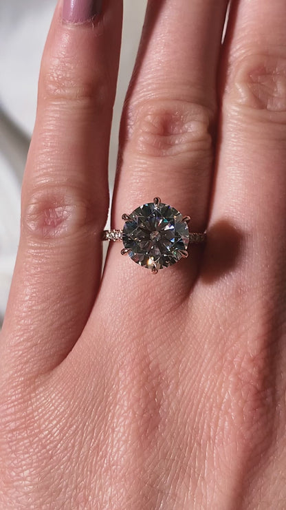 3.00 CT Round Cut Moissanite Wedding Ring