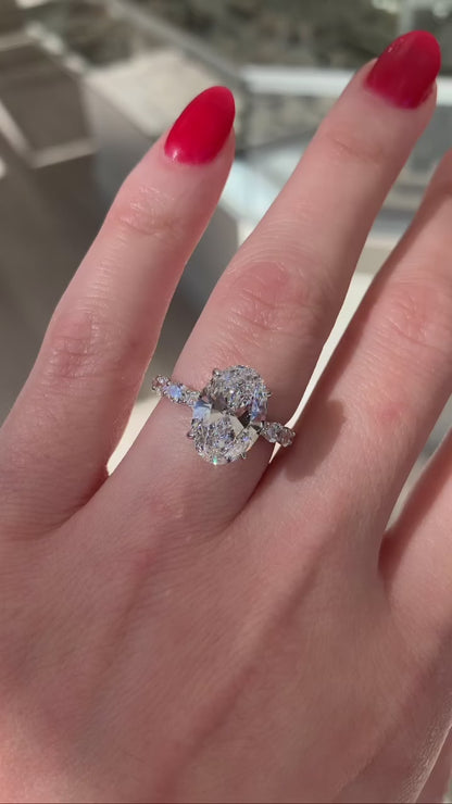 3.00 CT Oval Cut Moissanite Wedding Bridal Ring Set