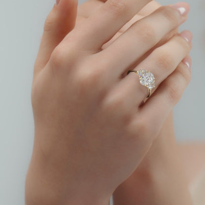 4 CT Oval Cut Three Stone Lab Grown Diamond Engagement Ring