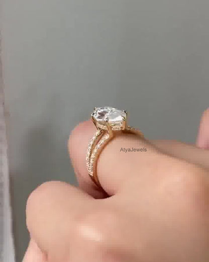 3.00 CT Marquise Cut Moissanite Wedding Ring