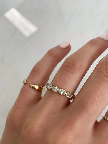 2.50 TCW Bezel Set Oval Cut Moissanite Eternity Diamond Wedding Band