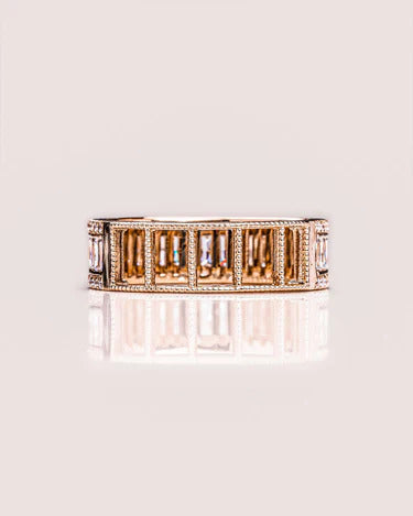 Vintage Wedding Band Lab Grown Diamond Engagement Band For Women